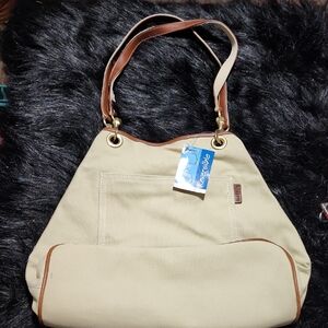 Reversible Beige and Brown Tote Bag. ROSETTI.